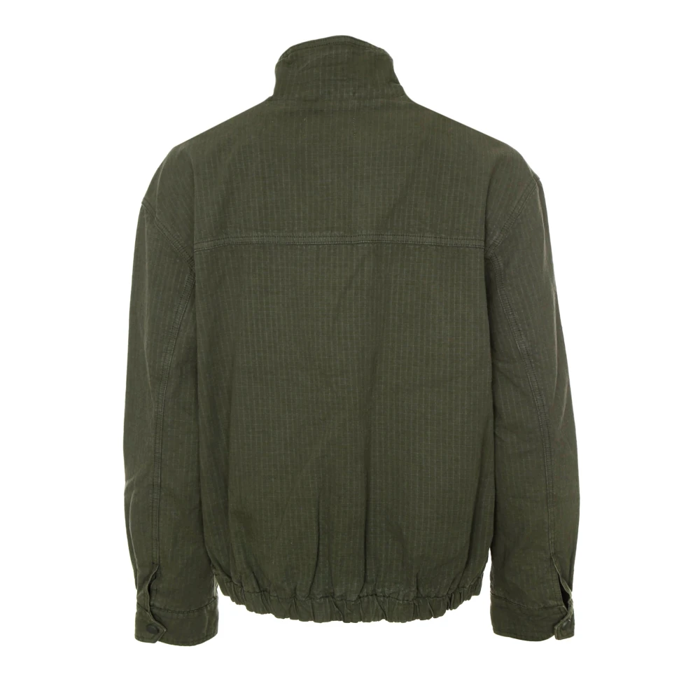 American vintage Lichte Bomberjack met Opstaande Kraag Green Heren