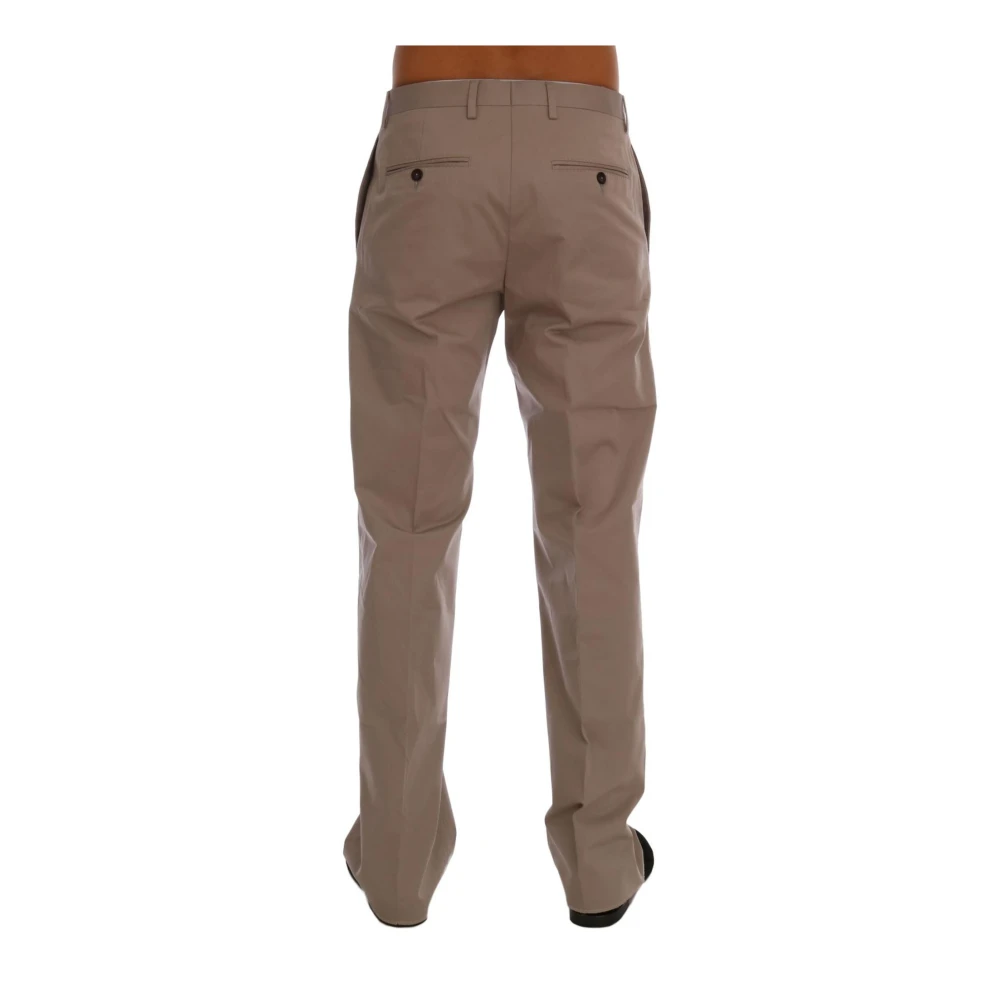 Dolce & Gabbana Beige Katoenen Stretch Chinos Broek Beige Heren