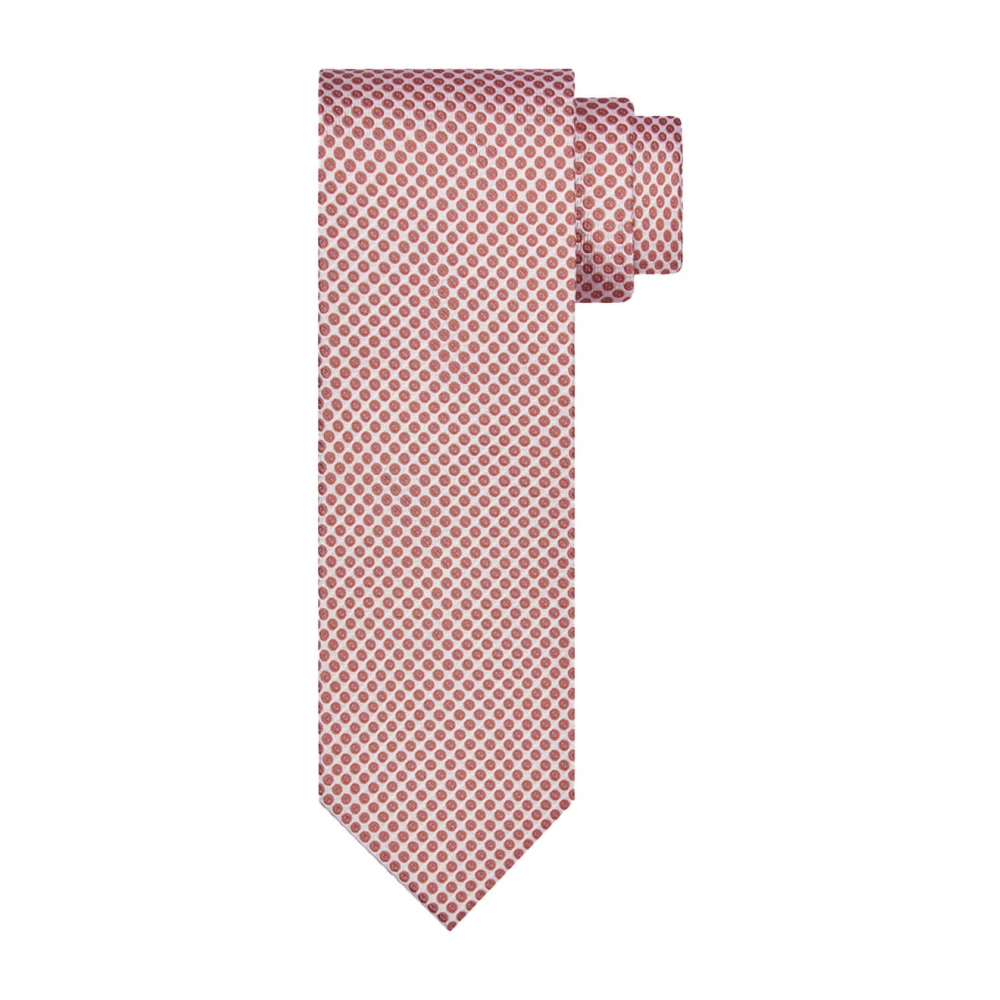 Profuomo Zijden Geweven Koraal Stropdas Pink Heren