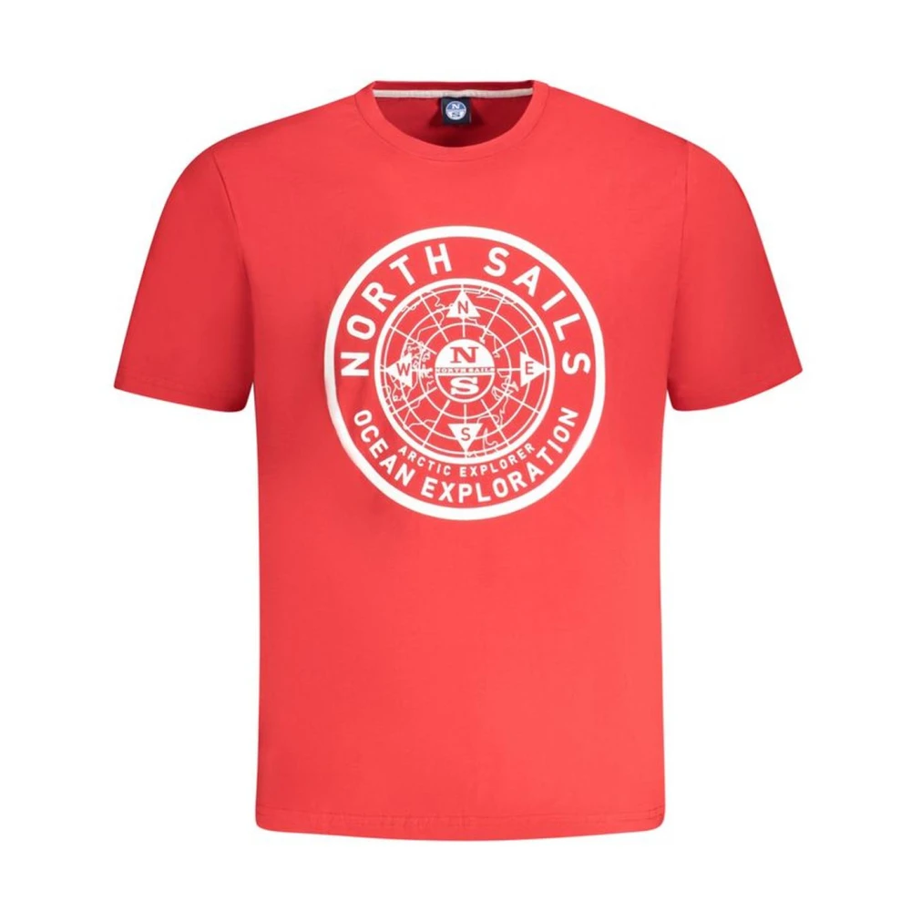 North Sails Rode Katoenen T-shirt voor Mannen Red Heren