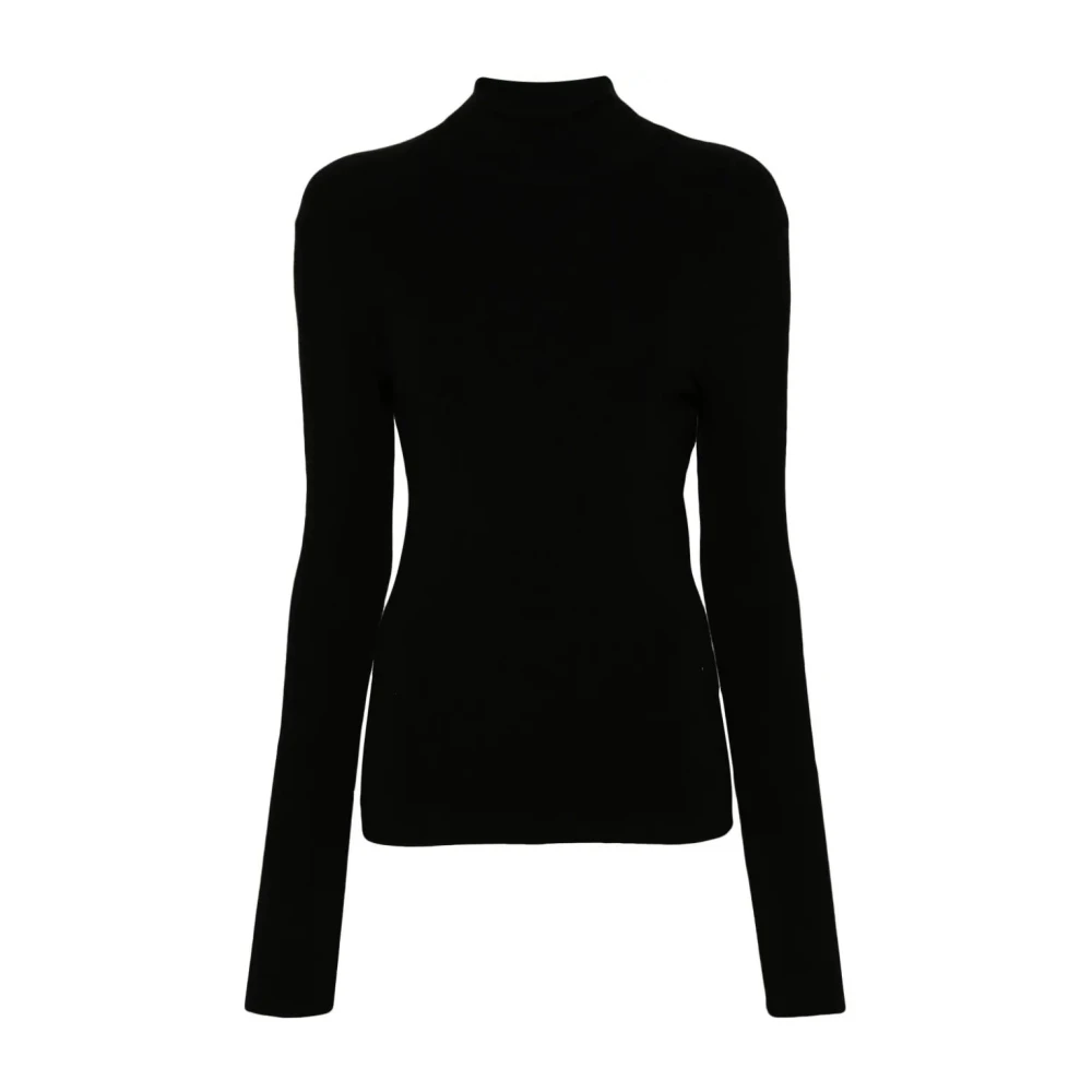 Joseph Zijden Stretch Schildpadnek Top Black Dames