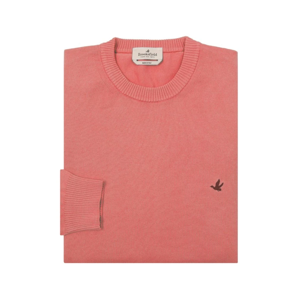 Brooksfield Katoenen Crewneck Pullover Red Heren