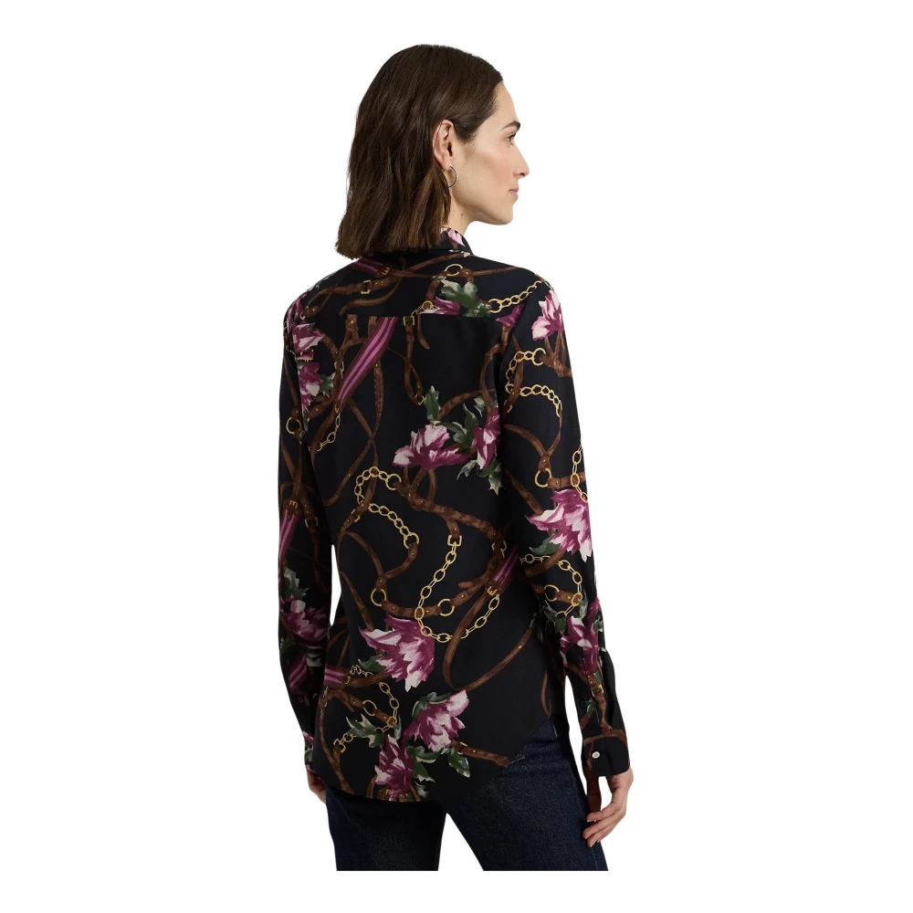 Ralph Lauren Kristy Long Sleeve Button Front Shirt Multicolor Dames