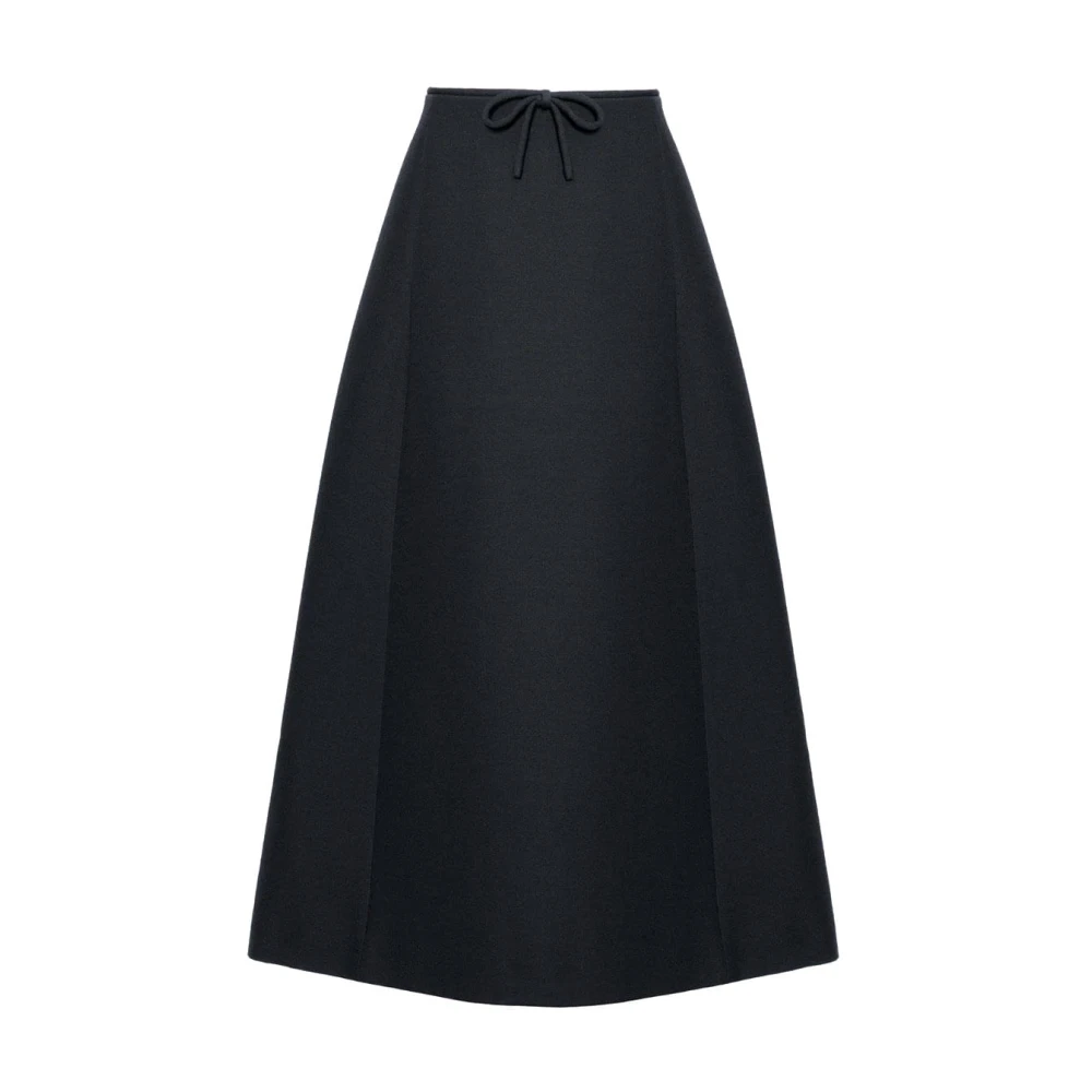 Valentino Garavani Women's Black Midi Skirts, Xl, Mini Skirt With Ruffle Detail