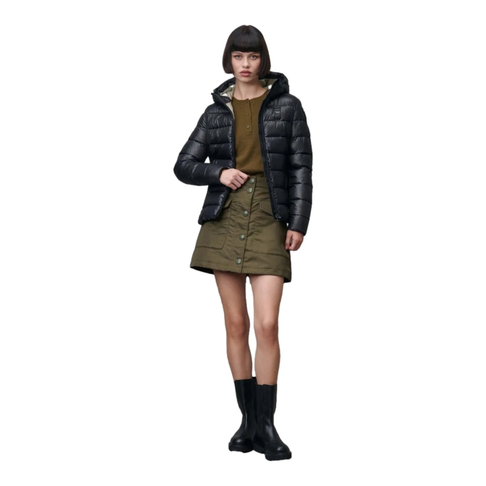 Blauer Nylonjas met stijlcode Black Dames