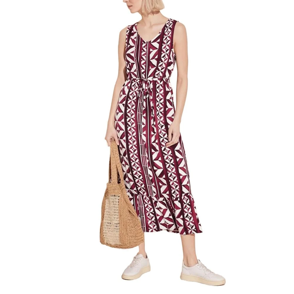 Street One Rode Viscose Jurk voor Vrouwen Red Dames