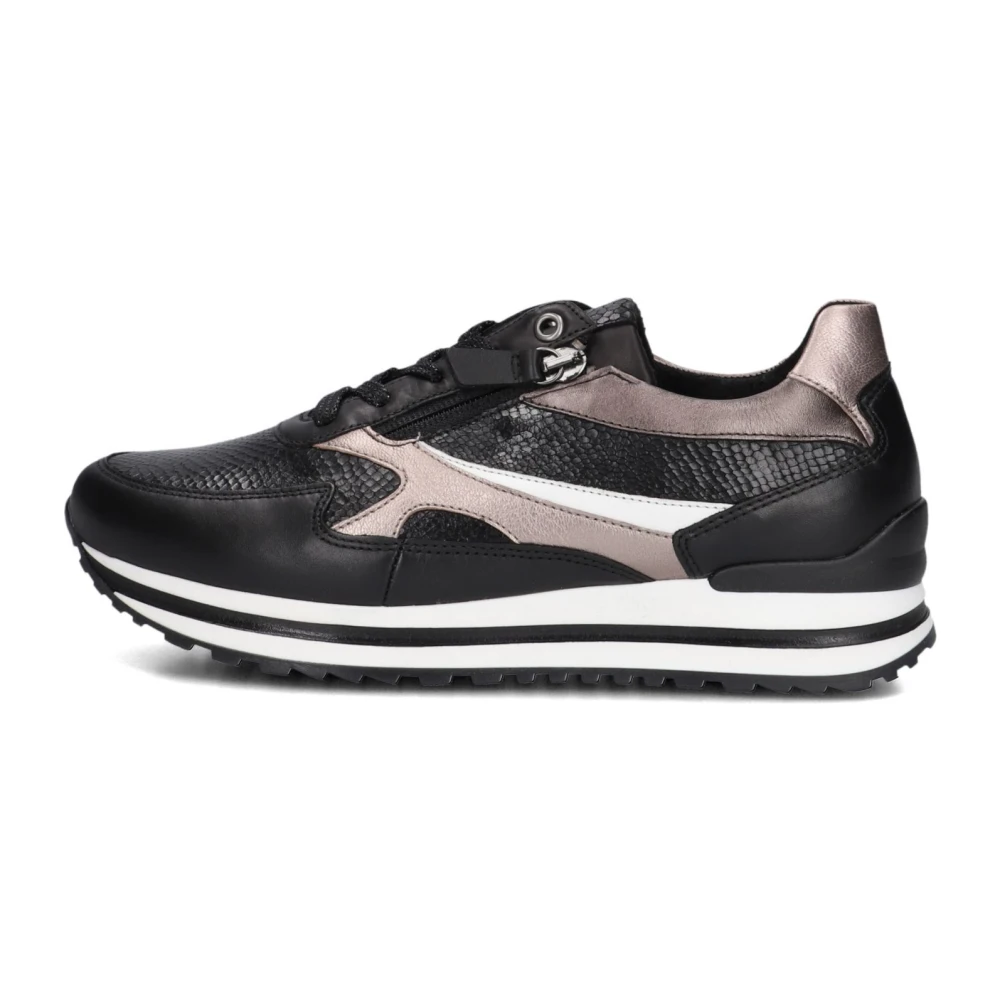 Gabor Zwarte Lage Sneakers Stijlvol Model Dames Schoenen