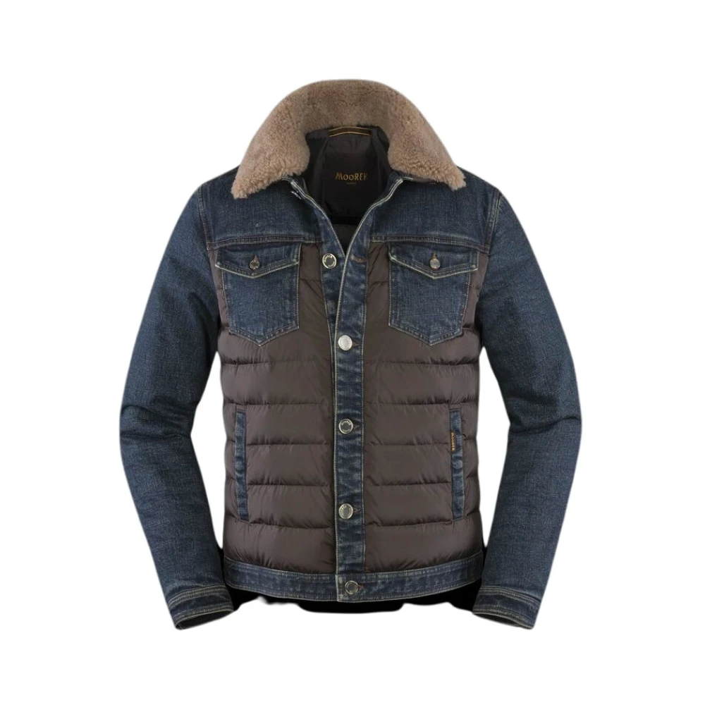 Moorer Men's Brown Denim Jackets, Xl, Mondor Jacket