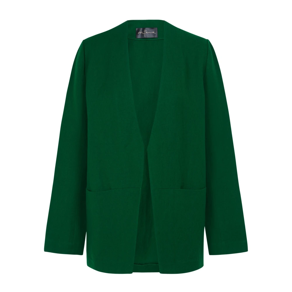 Cortana Women's Green Viena, Linen And Virgin Wool Emerald Jacket