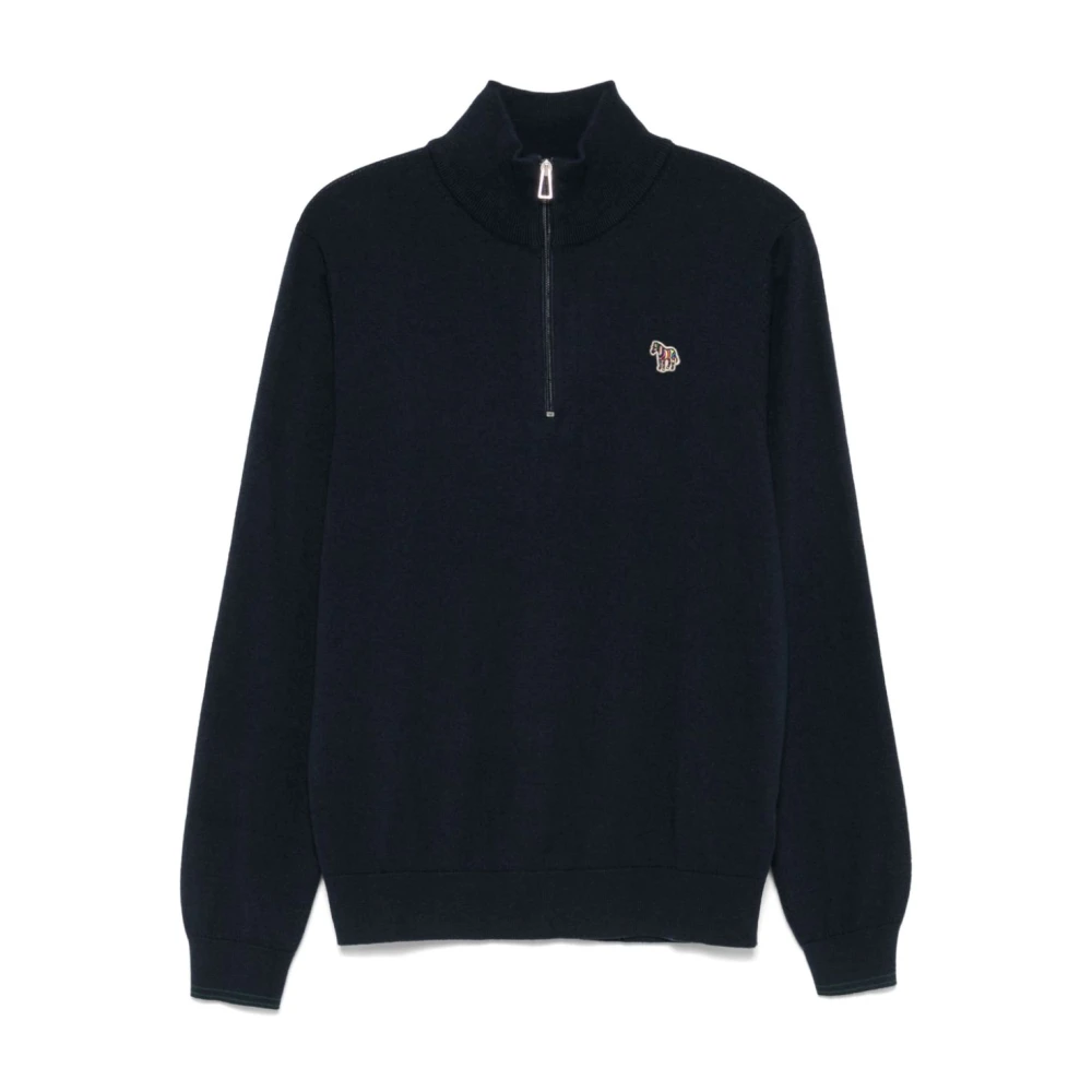 PS By Paul Smith Navy Blue Zebra Logo Sweater Blue Heren