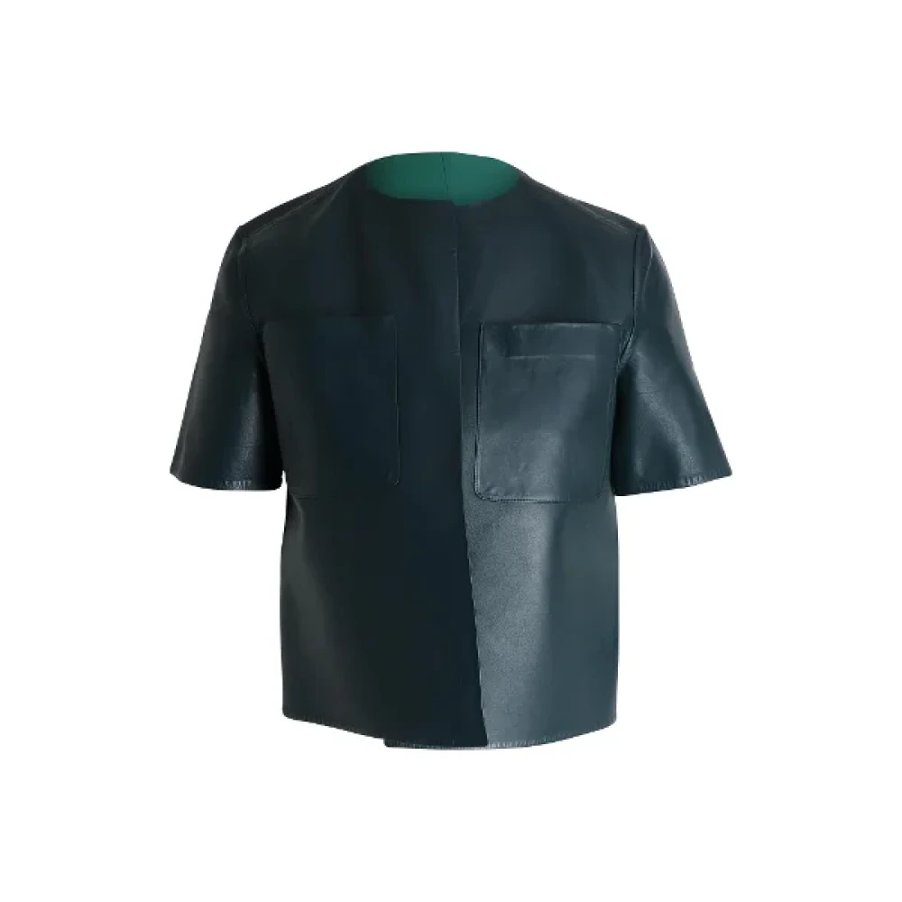 Marni Pre-owned Leather outerwear Green Dames