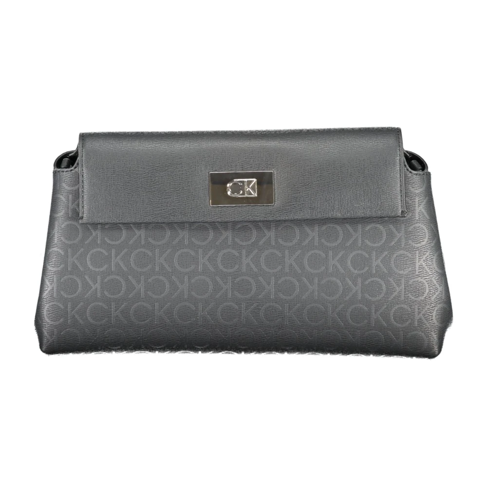 Calvin Klein Zwarte Schoudertas met Kliksluiting Gray Dames