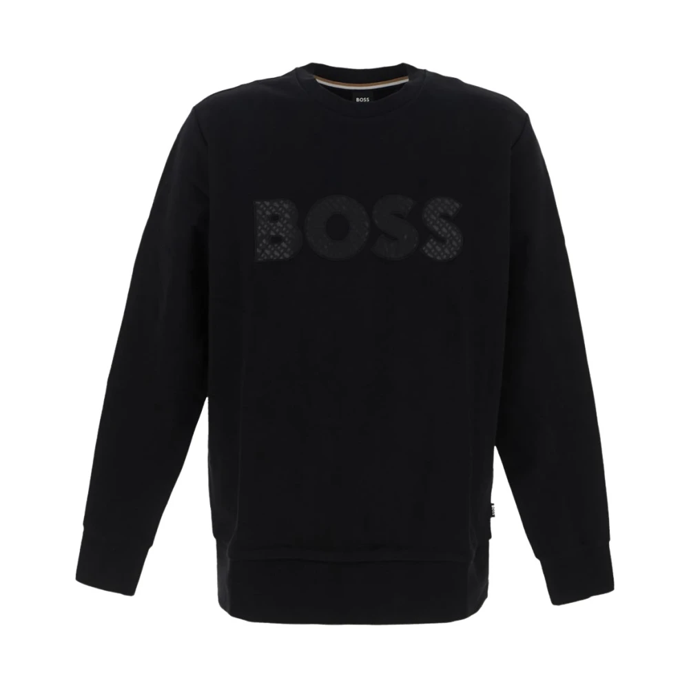 Boss Logo Sweatshirt Klassieke Stijl Black Heren