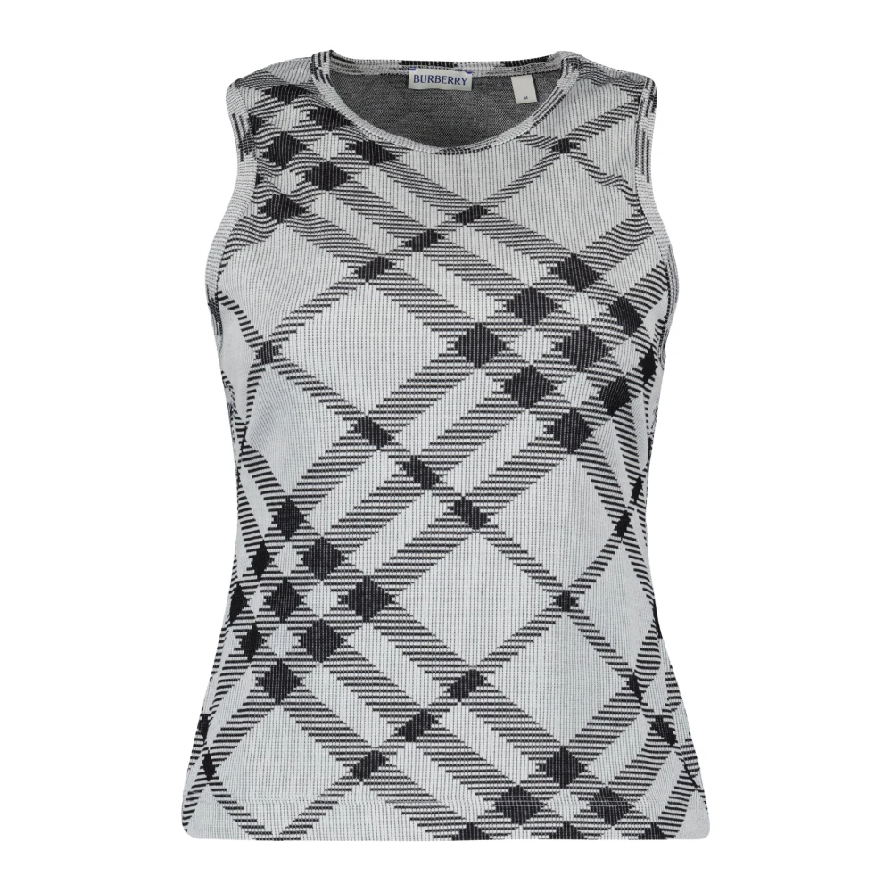 Burberry Witte Geruite Mouwloze Top Multicolor Dames