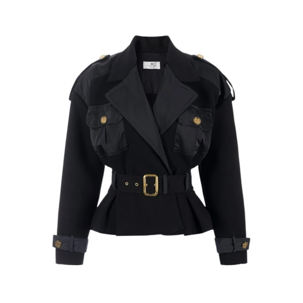Elisabetta Franchi Stijlvolle Jas voor Vrouwen Black Dames