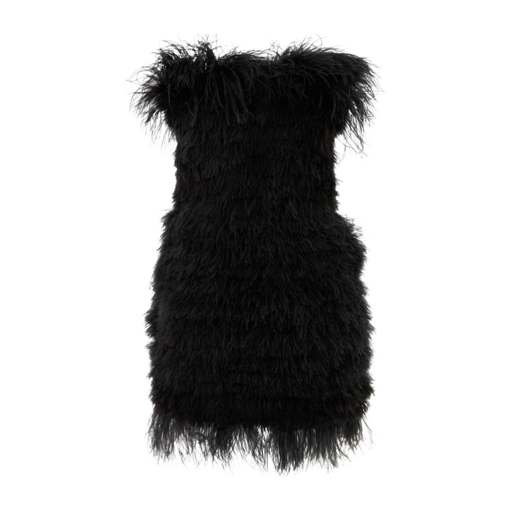 SPORTMAX Geborduurde Avocado Mini Jurk Black Dames