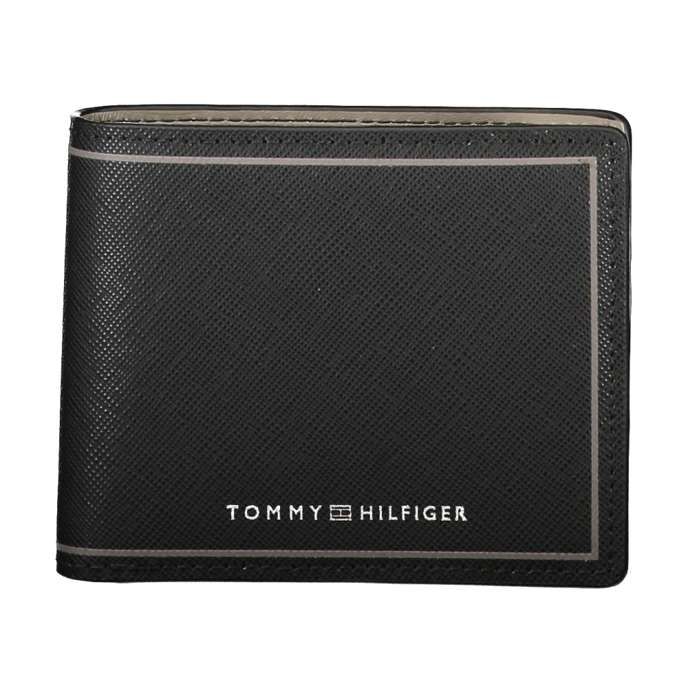 Tommy Hilfiger Heren Portemonnee Zwart Contrast Details Logo Black Heren