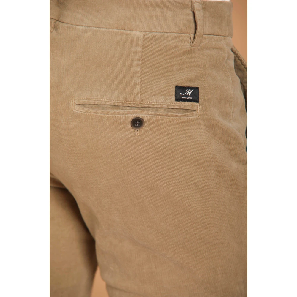 Mason's Slim Fit Fluwelen Chino Broek Green Heren