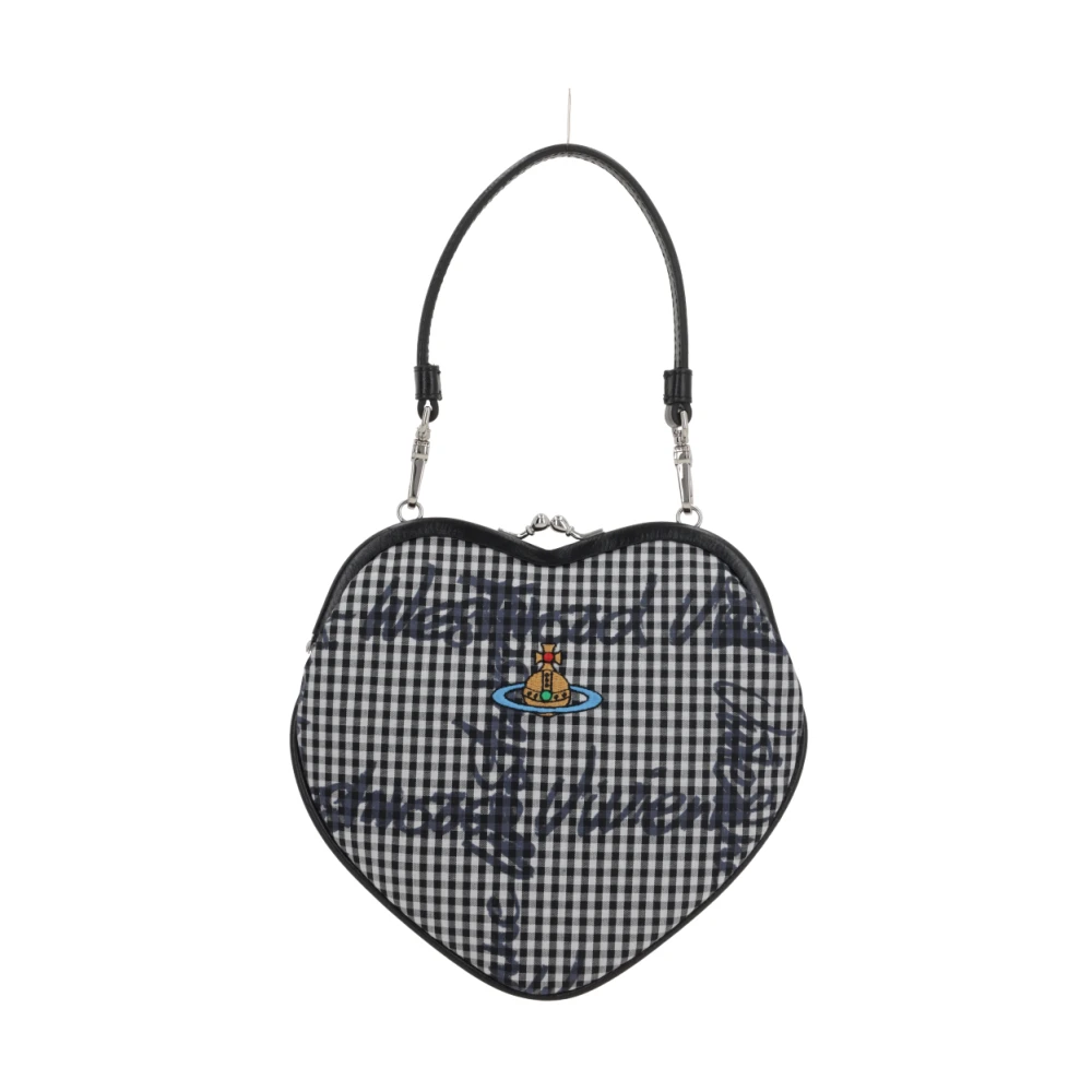 Vivienne Westwood Geruite Geborduurde Clutch met Zilveren Hardware Gray Dames