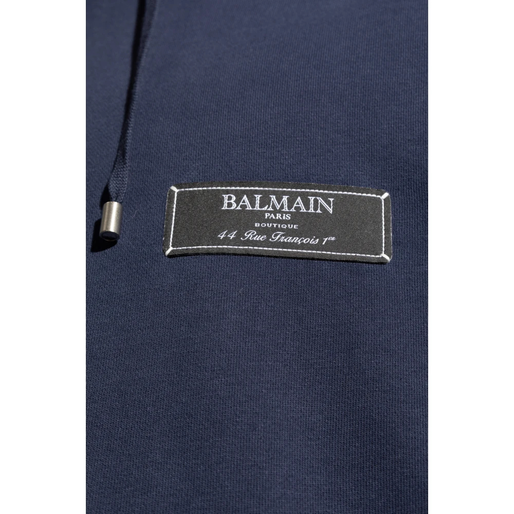 Balmain Sweatshirt met logo Blue Heren
