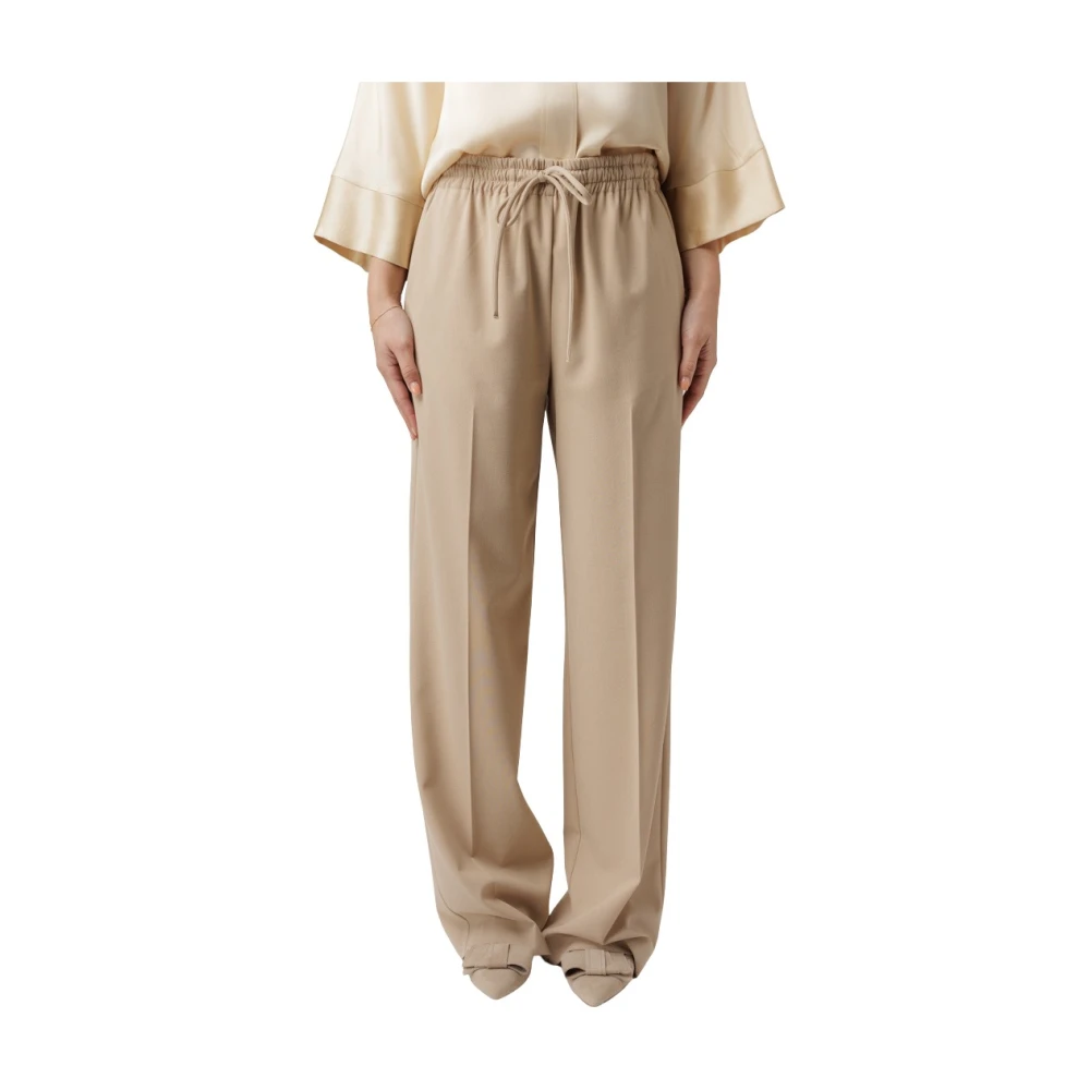 Ottod'Ame Broek met Elastische Tailleband en Zakken Brown Dames