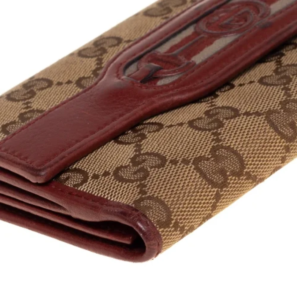 Gucci Vintage Pre-owned Canvas wallets Beige Dames