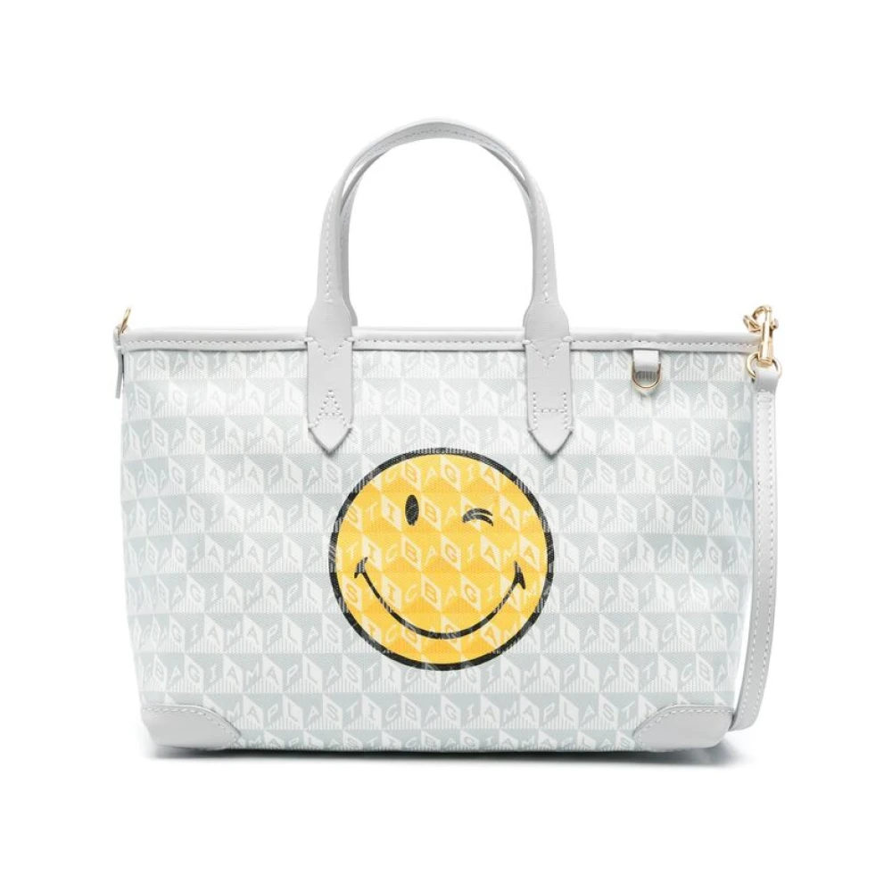 Anya Hindmarch Canvas Smiley-Face Print Handtas Multicolor Dames