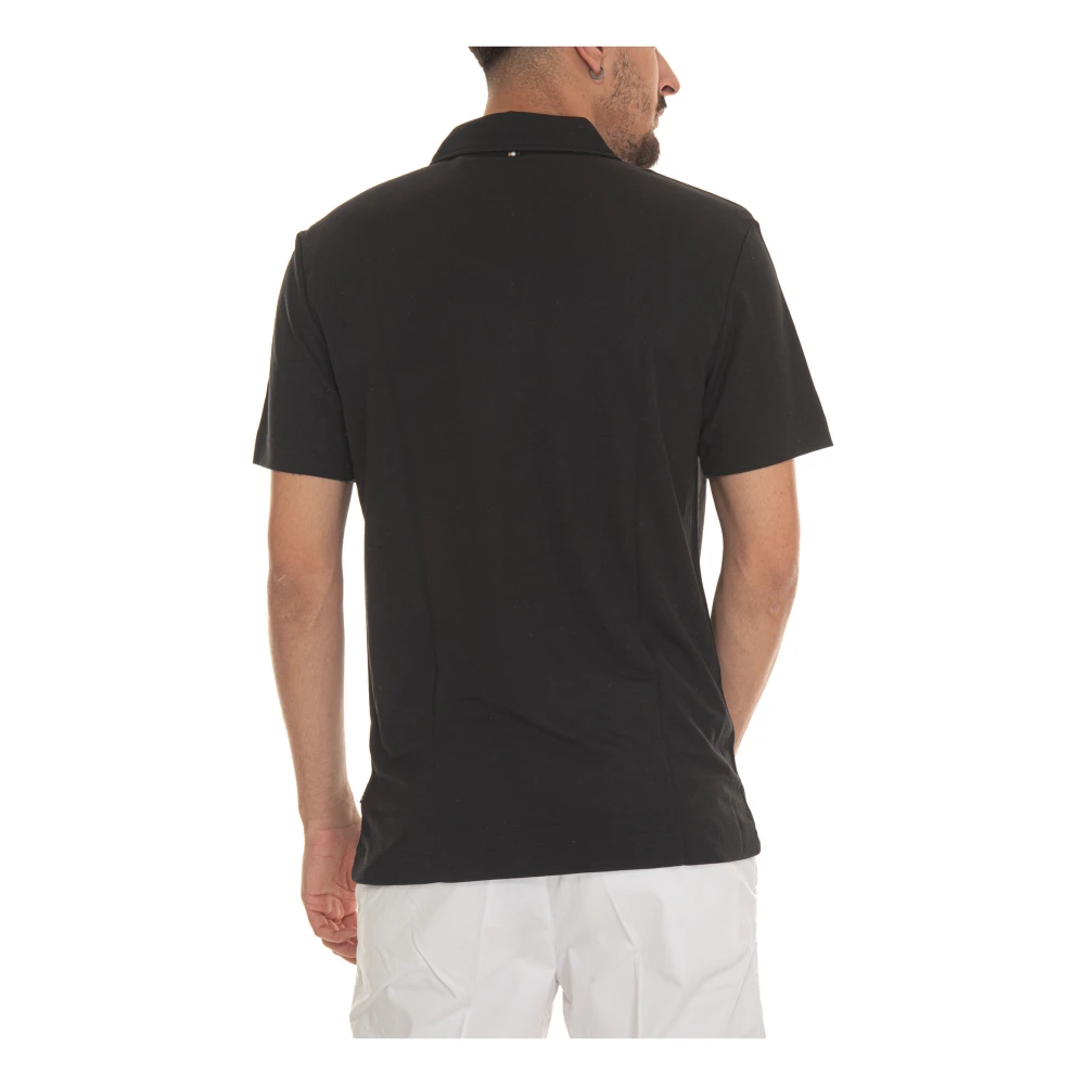 Boss Short Sleeve Polo Shirt Plain Logo Black Heren