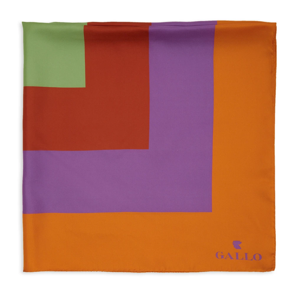 Gallo Unisex oranje sjaal met concentrisch vierkant motief Multicolor Unisex