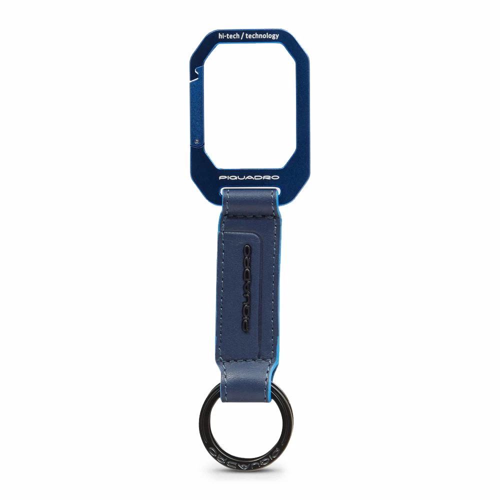 Piquadro Mannelijk Blauw Accessoires Heren, One Size, Leather Carabiner Keychain