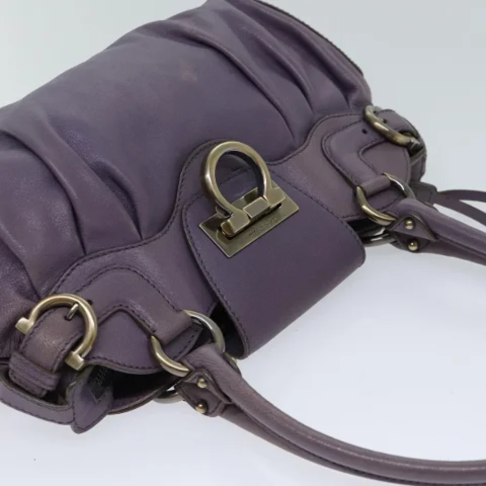 Salvatore Ferragamo Pre-owned Leather handbags Purple Dames