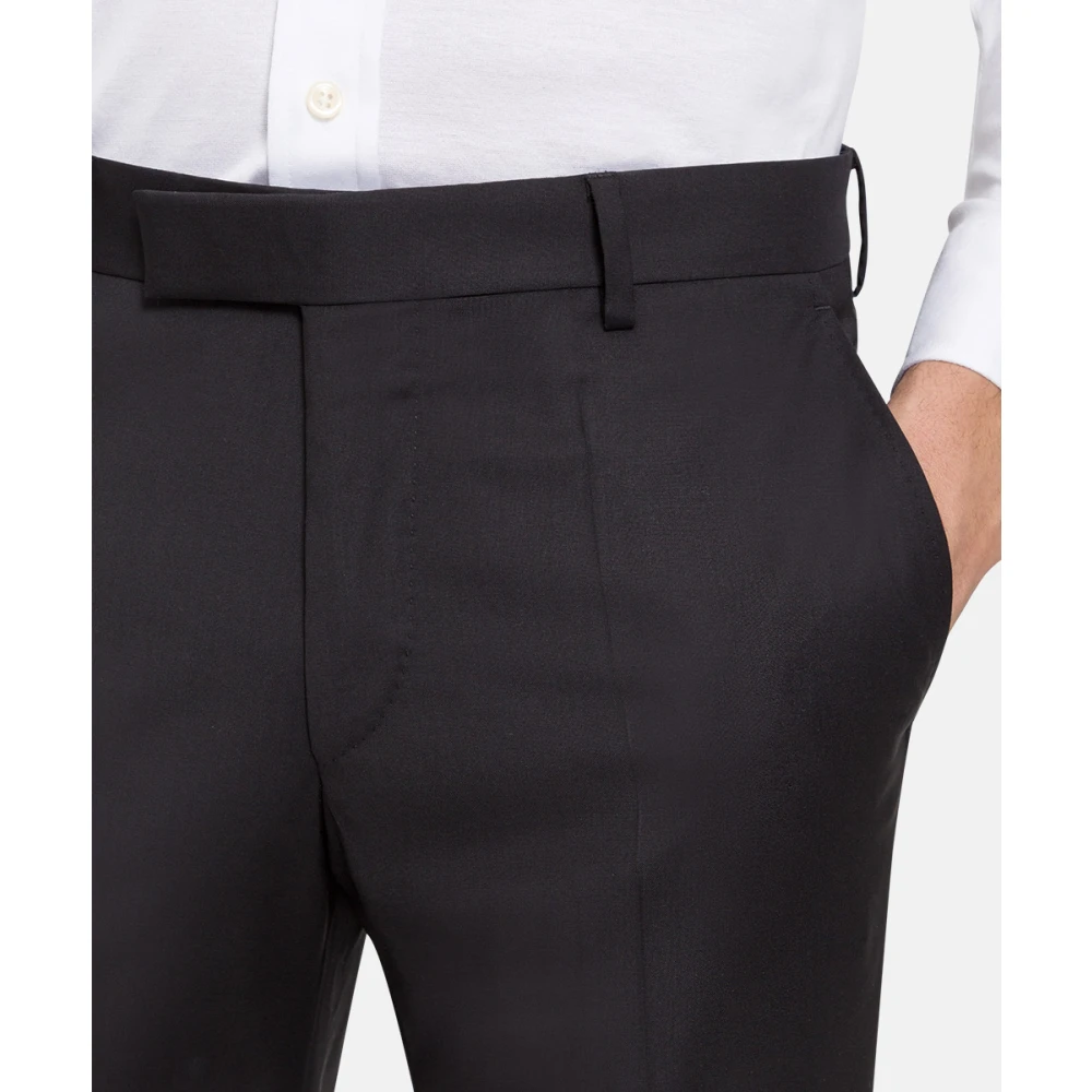 BALDESSARINI Moderne pasvorm wollen broek zwart Black Heren