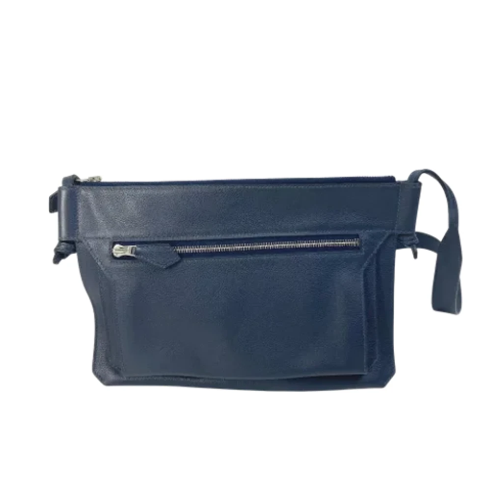 Hermès Vintage Pre-owned Leather shoulder-bags Blue Heren