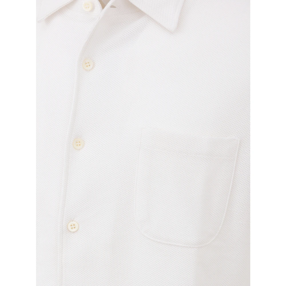 Corneliani Witte Katoenen Overhemd met Zak White Heren