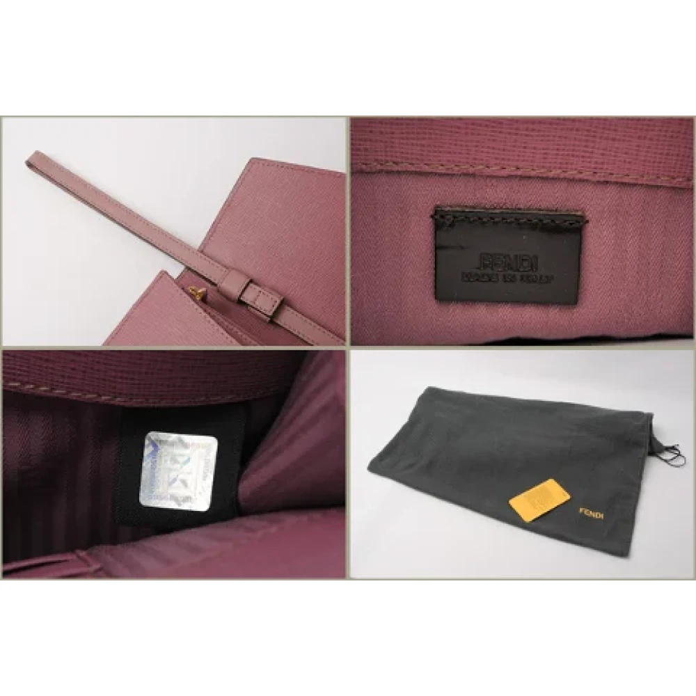 Fendi Vintage Pre-owned Leather shoulder-bags Purple Dames