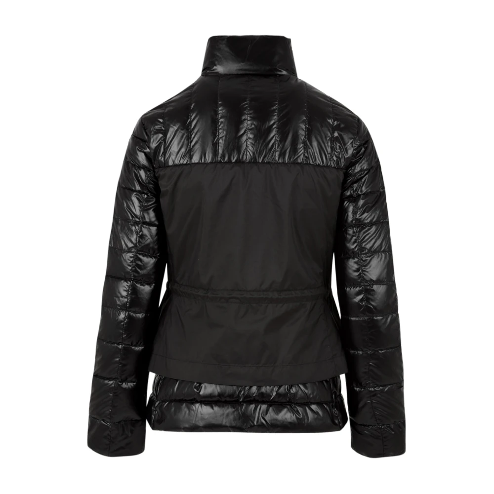 add Zwarte jas met ritssluiting en verstelbare taille Black Dames