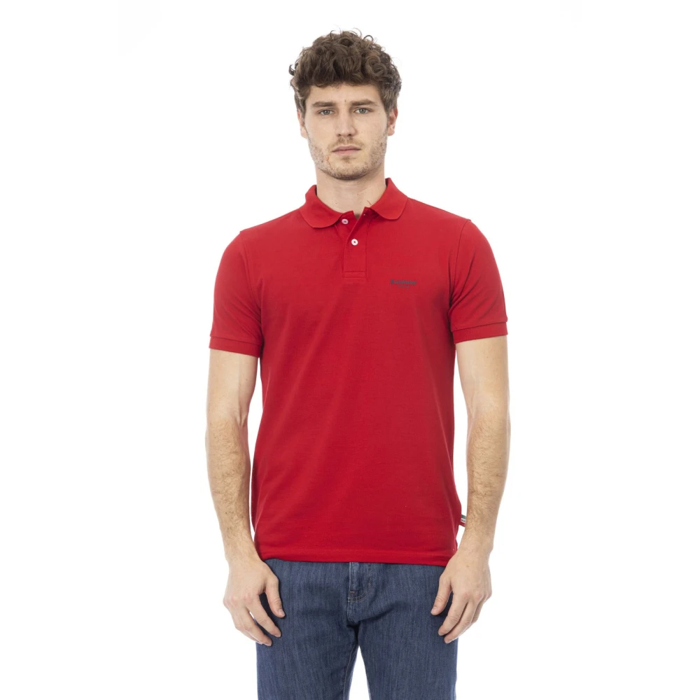 Baldinini Geborduurde Polo Shirts Korte Mouw Red Heren