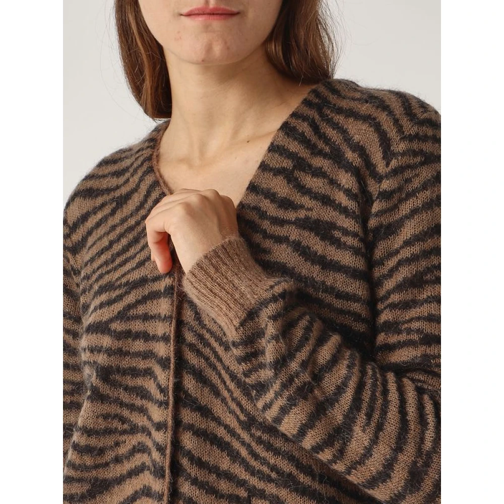 Max Mara Studio Tijgerpatroon Gebreide Vest Multicolor Dames