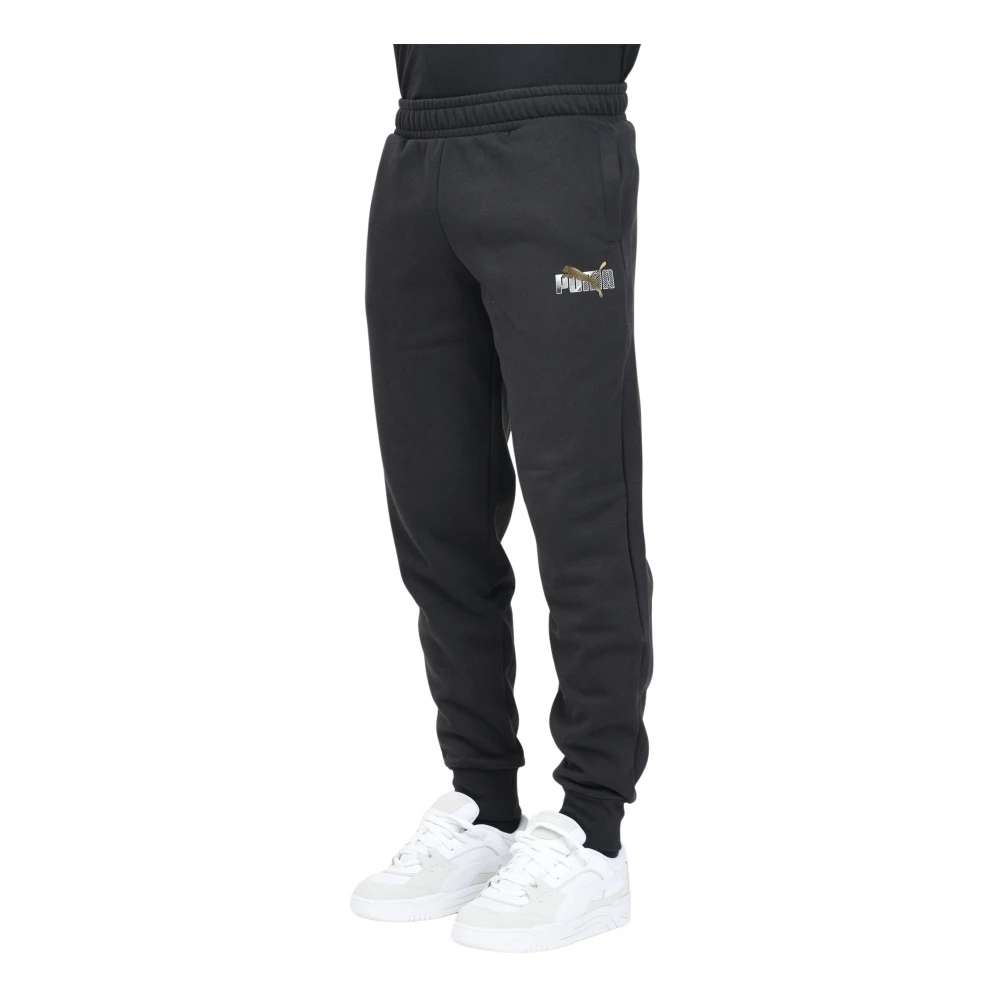 Puma Sportieve Logo Lab Zwarte Broek Black Heren