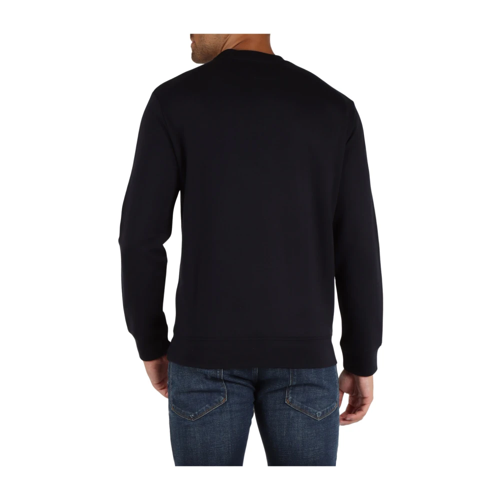 Emporio Armani Katoen Modal Sweatshirt Essential Logo In reliëf Blue Heren