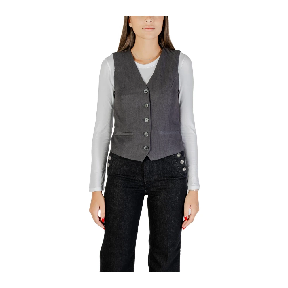 Only Women's Grey Tailored Buttoned Waistcoat - Image 3