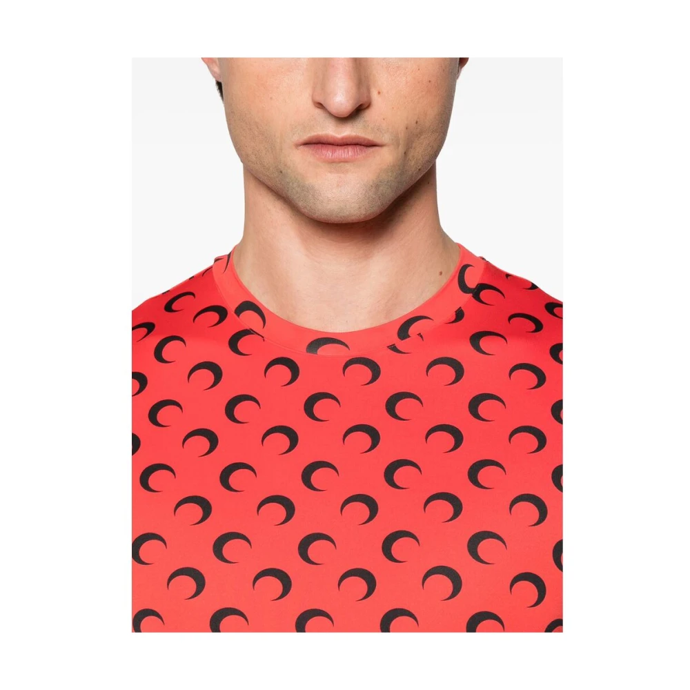 Marine Serre Rode Unisex T-shirt Red Dames