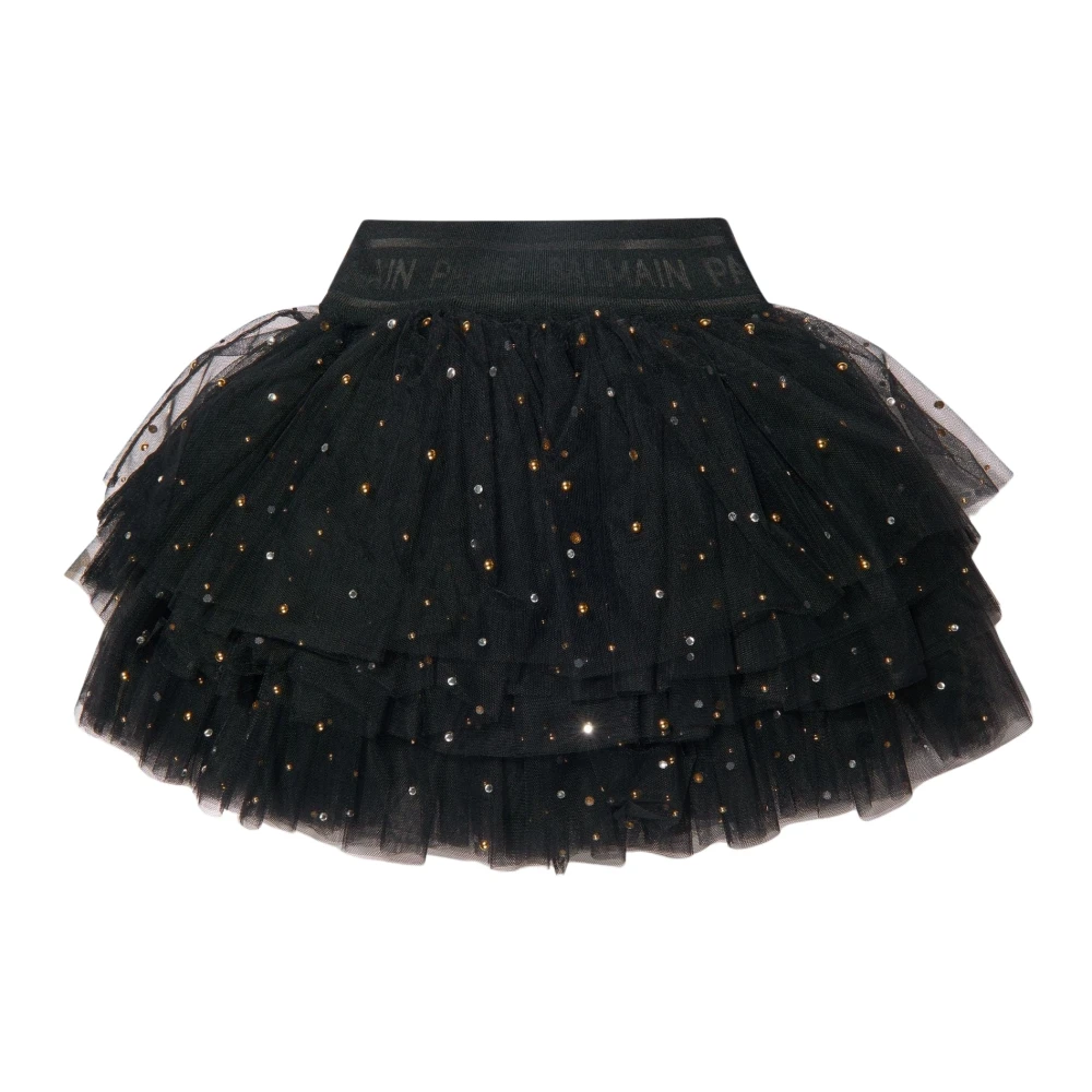 Balmain Girls Black Layered Tulle Skirt For - Kids Skirts - 10 Y - Kids