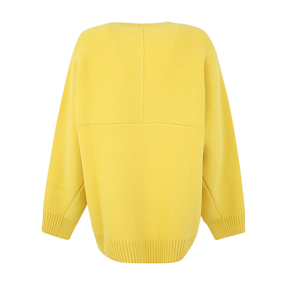 Lanvin Zonnebloem Cocoon Cape Jumper Yellow Dames