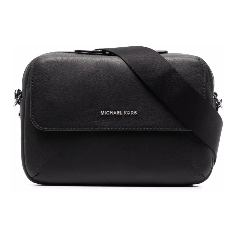 Michael Kors Casual Messenger Tas in Zwart Leer Black Heren