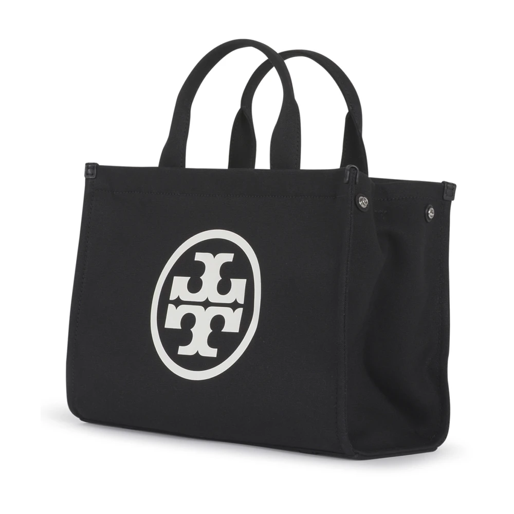 TORY BURCH Canvas Small Tote in Zwart Black Dames