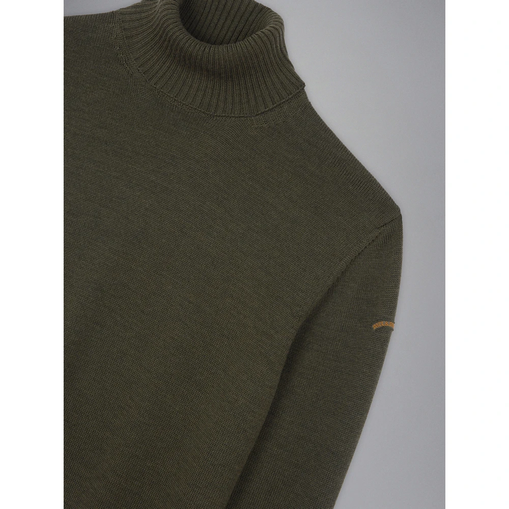 PAUL & SHARK Merino wollen trui met iconische badge Green Heren