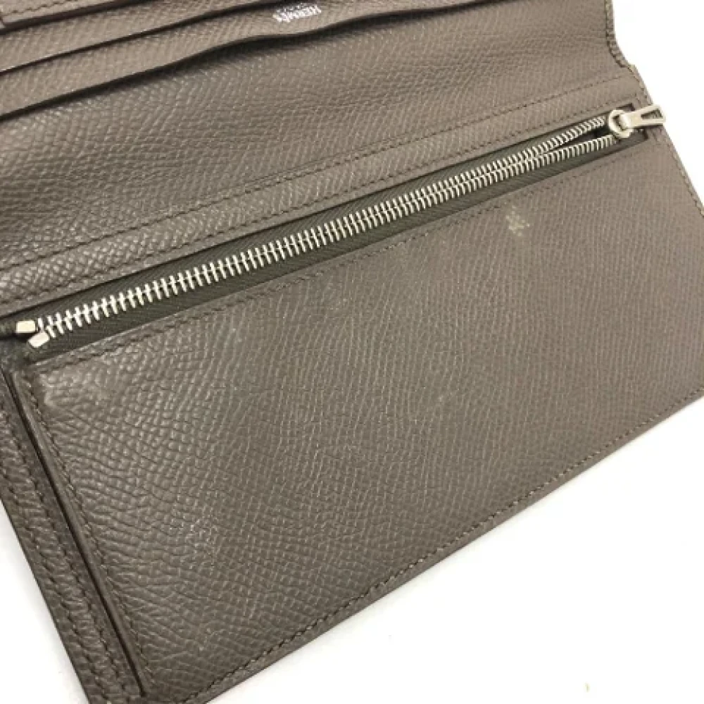 Hermès Vintage Pre-owned Leather wallets Gray Dames