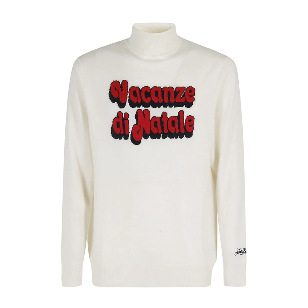MC2 Saint Barth Witte wollen turtleneck trui White Heren