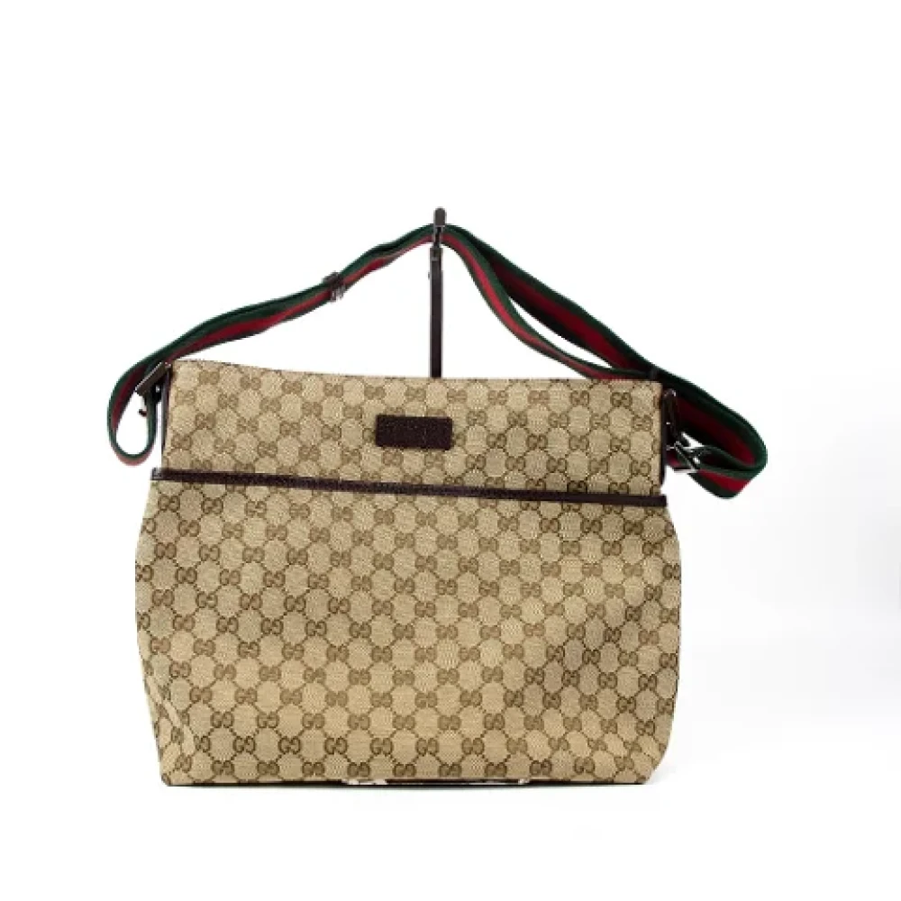 Gucci Vintage Pre-owned Canvas gucci-vskor Beige, Dam